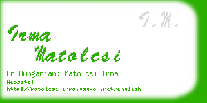 irma matolcsi business card
